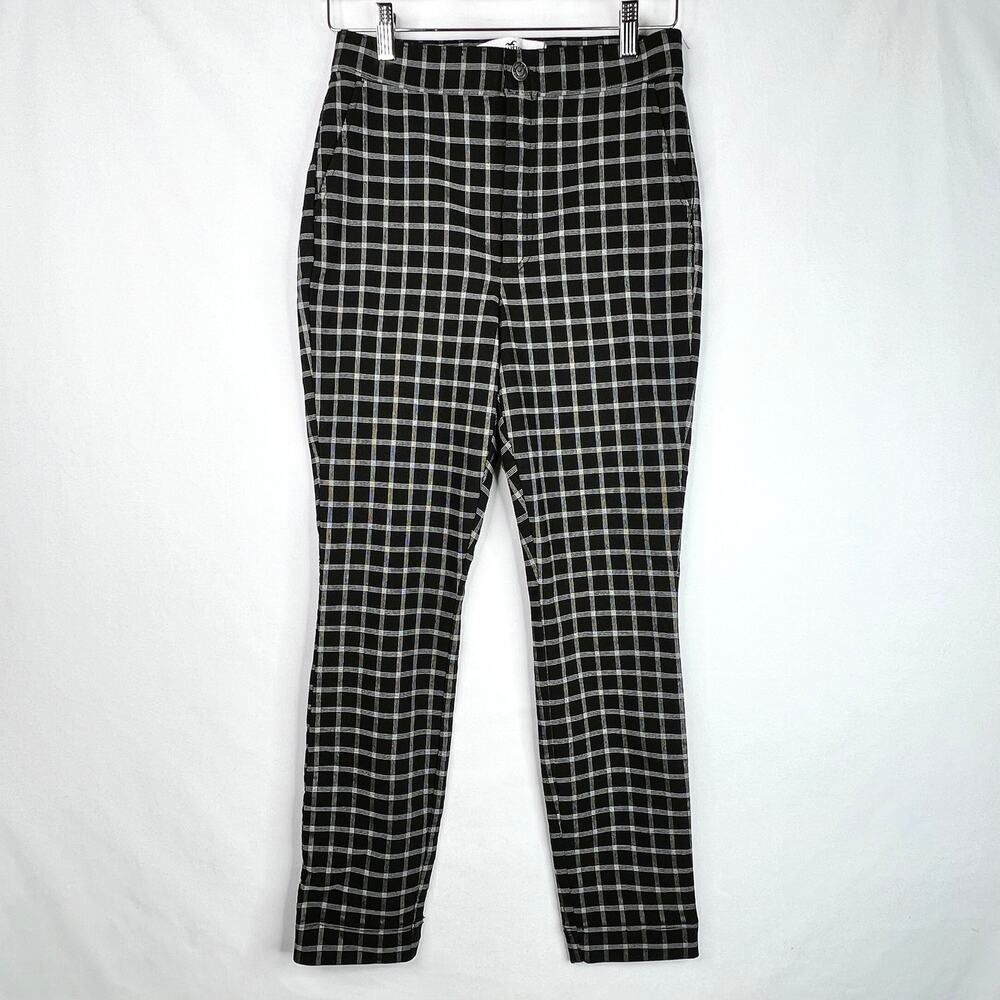 NWT Hollister Black Plaid Ultra High Rise Pants Medium